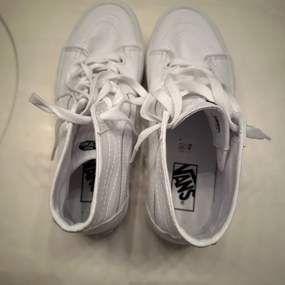 Vans Women's White High-Top Platform Sneakers - Picture 3 of 7
